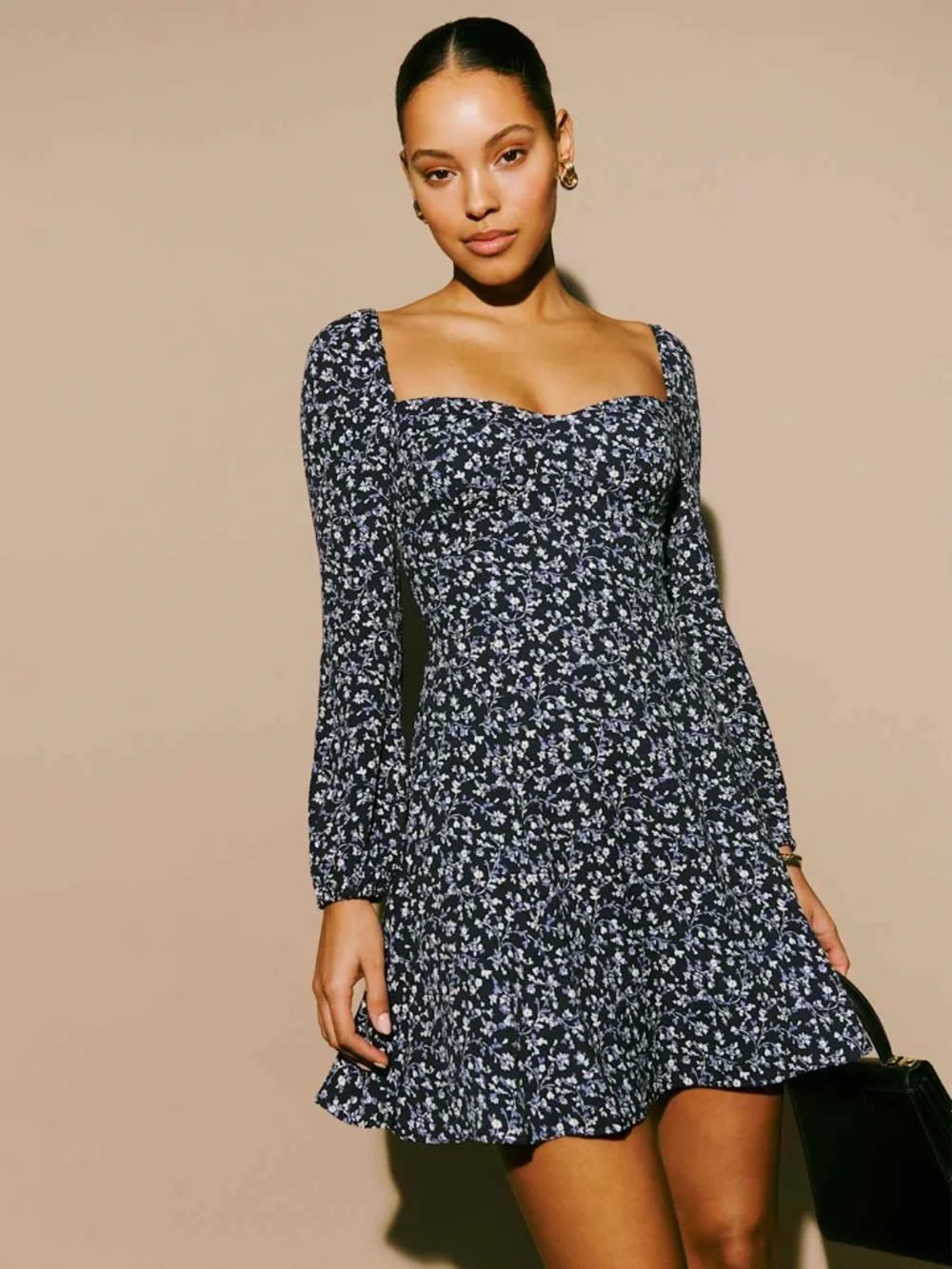 Reformation Mochi Floral-print Mini Dress In‎ Twilight Size 8